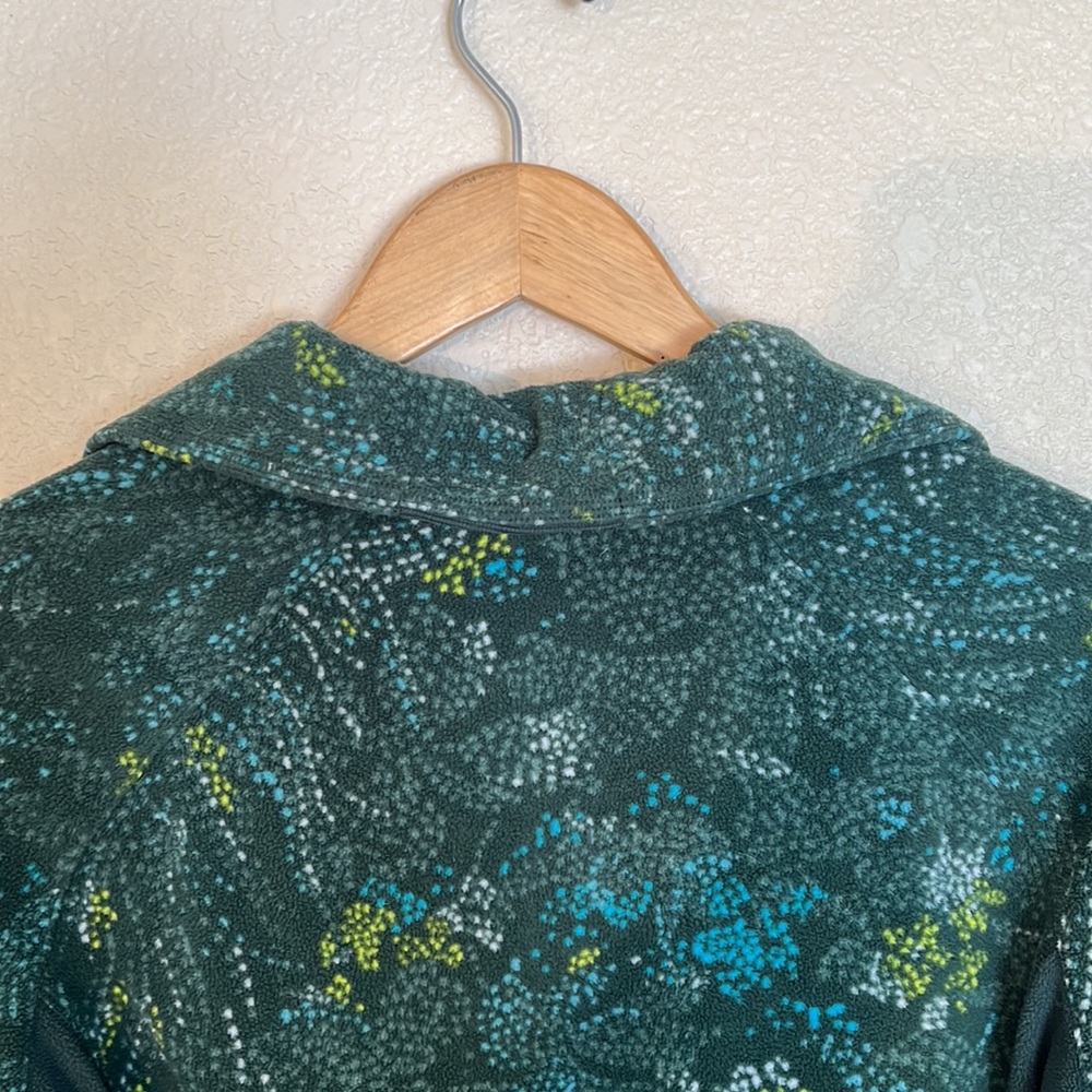 Green Print Columbia Fleece Pullover - Picture 7 of 8